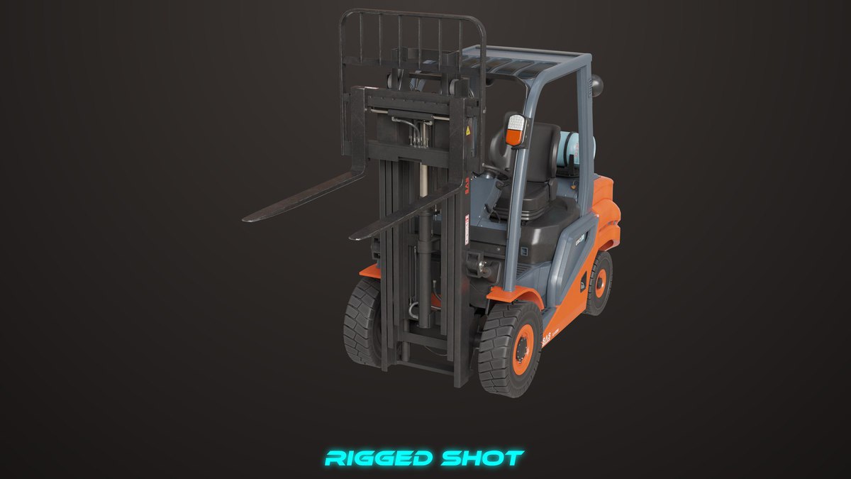 Forklift Truck 02 Orange URP HDRP Textures