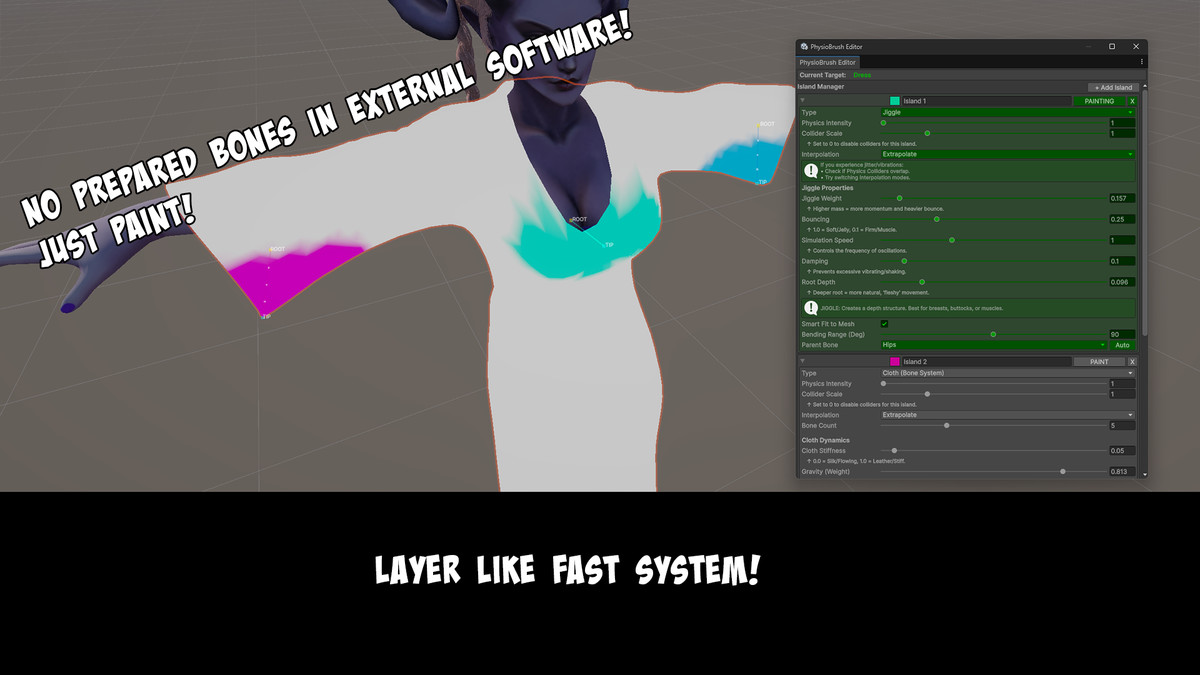 PhysioBrush: Procedural Bone Physics & Jiggle Generator