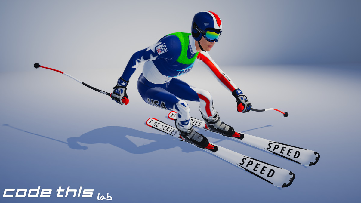 Female Skier Animated