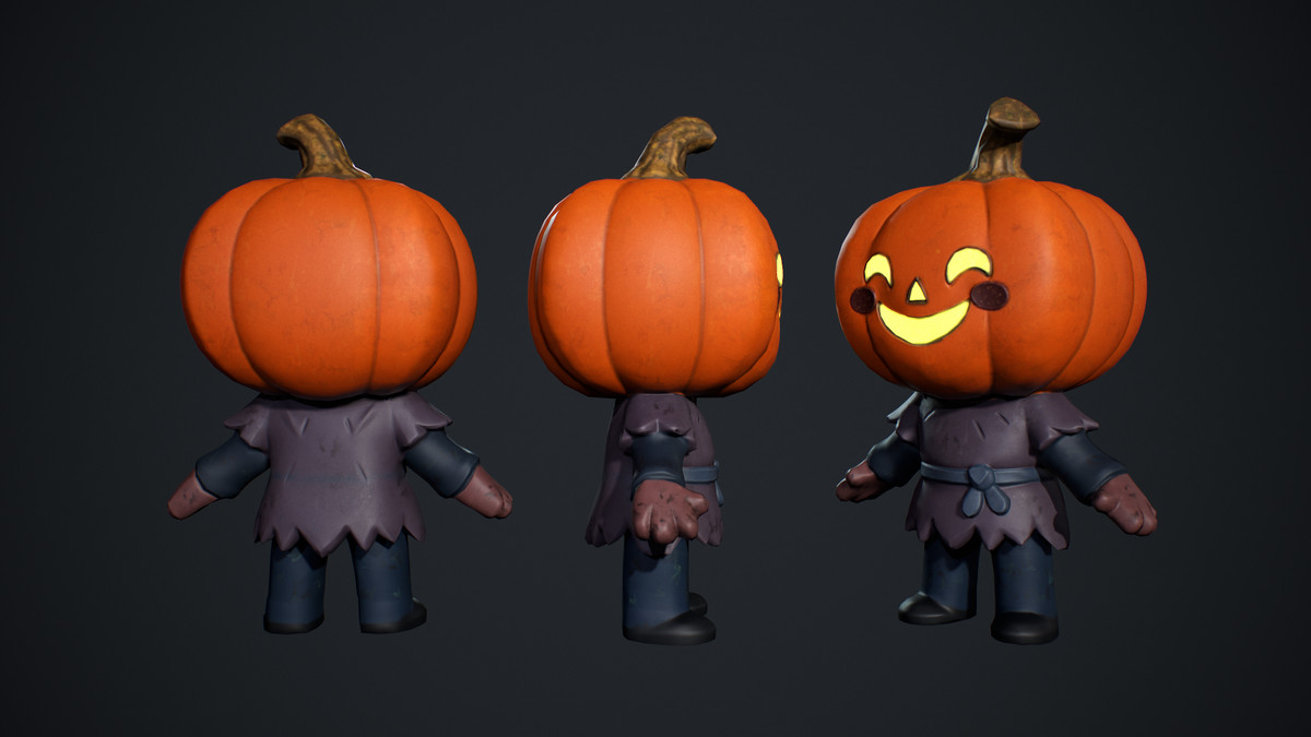 Cute Scarecrow Low Poly