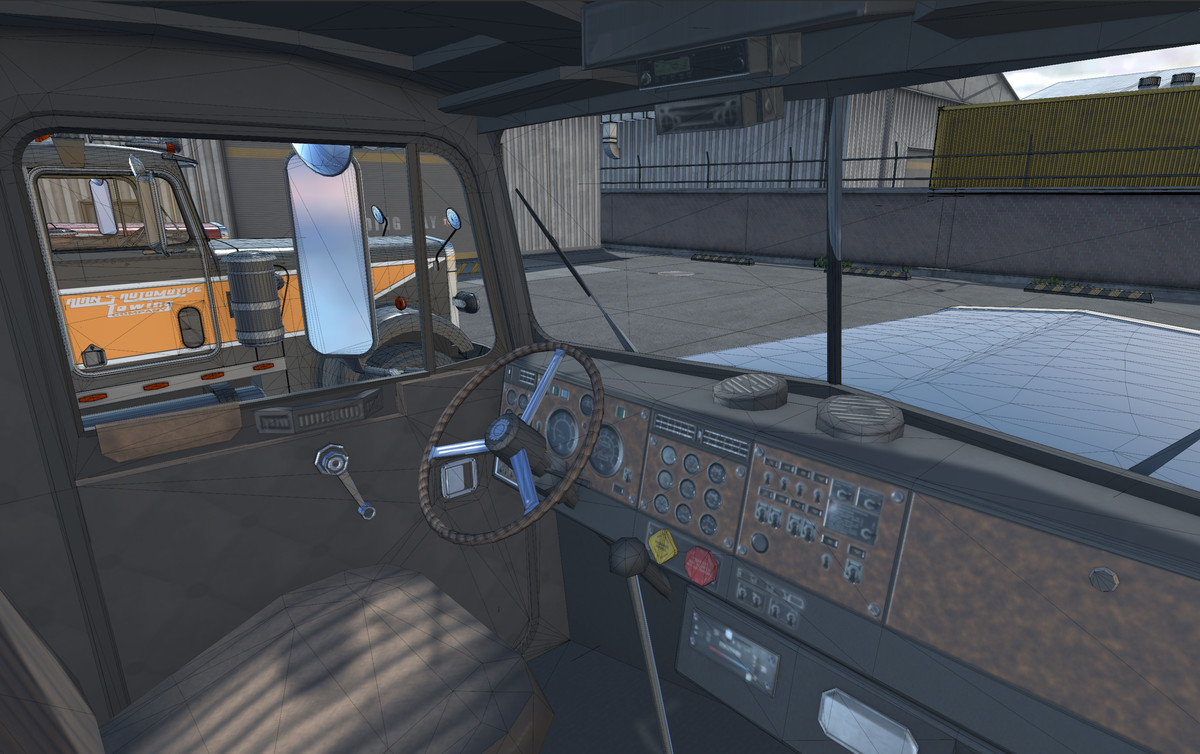 Semitruck with dump trailer