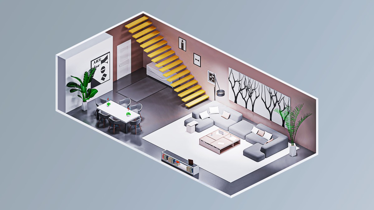 Interior 7 - Low Poly 3D Models Pack