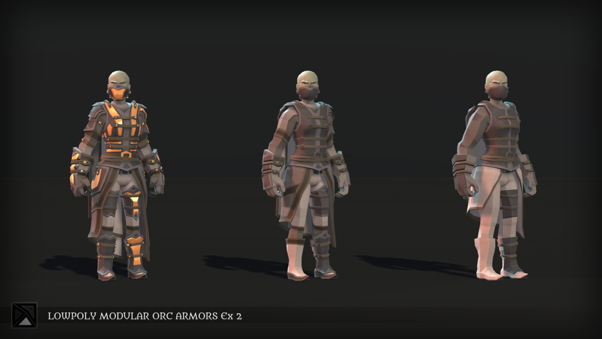 Low Poly Orc Modular Armors Bundle - LOWPOLY MEDIEVAL FANTASY SERIES