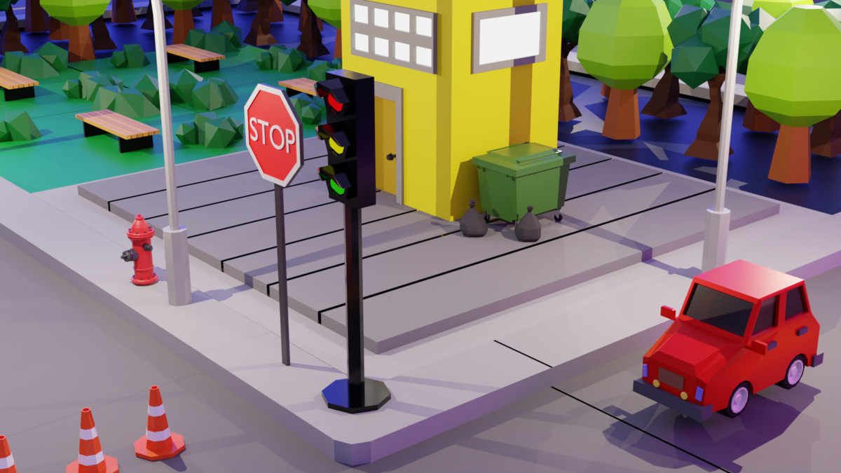 Low Poly Stylized City Pack – 52 Modular Buildings & Props
