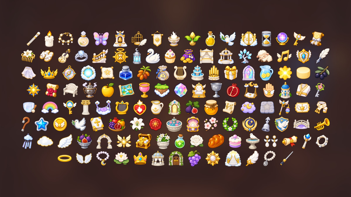 Celestial Angelic Divine Relics Paradise Sacred Symbols Icons Pack