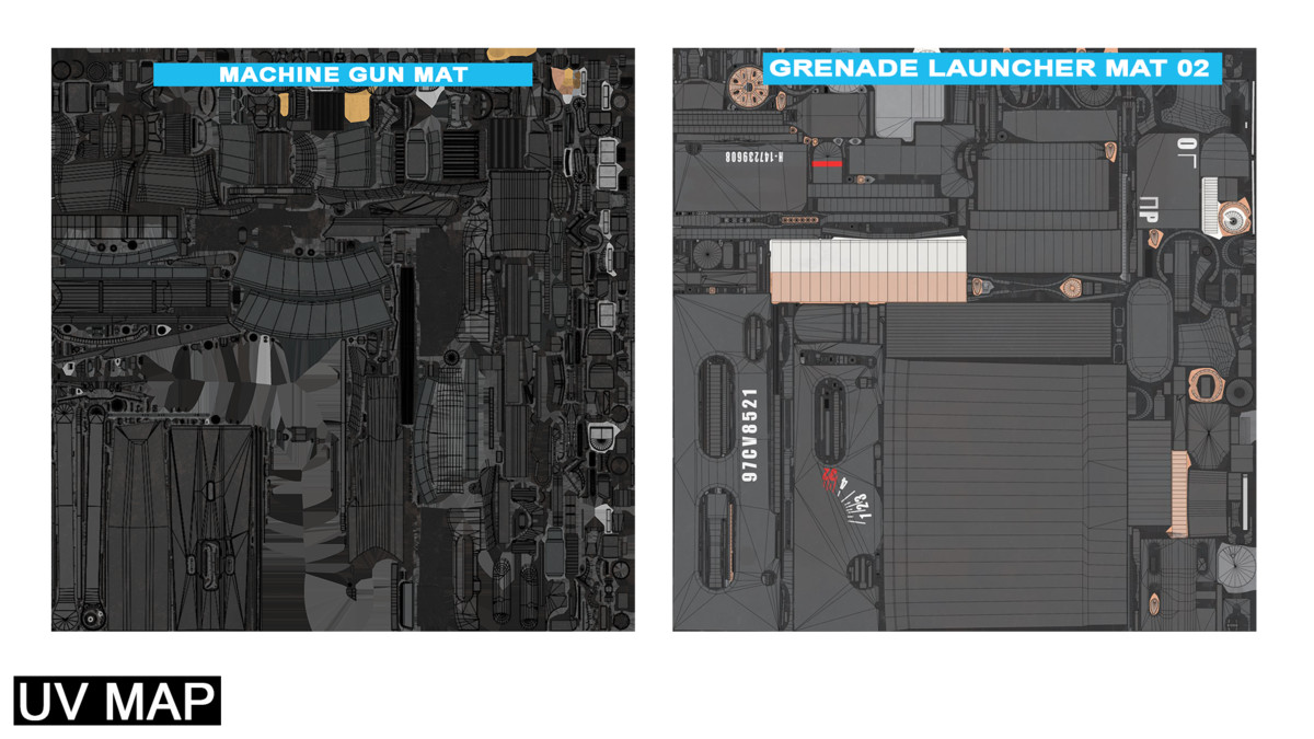 AKMS Light Machine Gun 10 Metal URP HDRP Textures