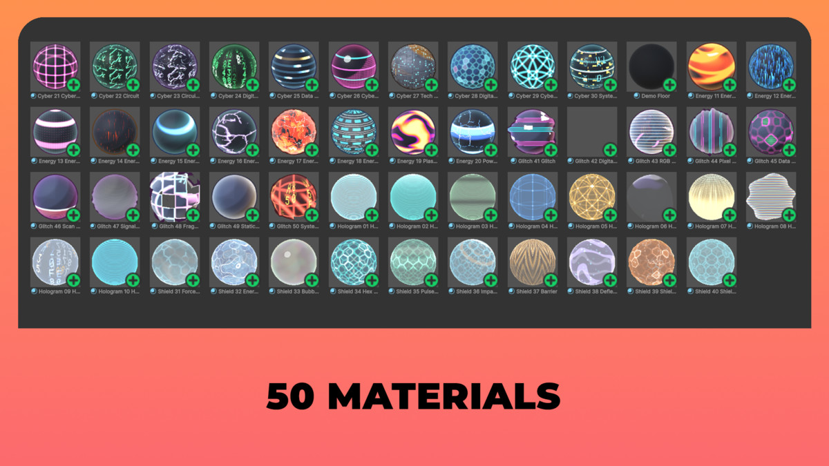50 SciFi Shader Graph Pack