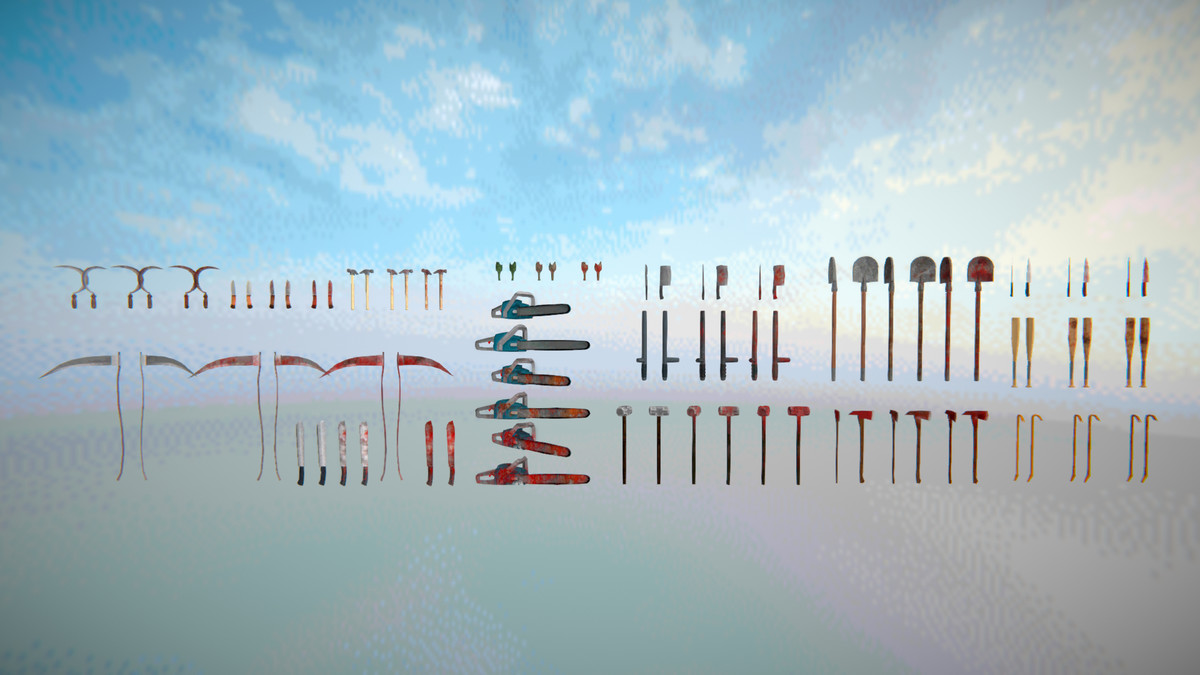PSX Retro Horror Mega Melee Weapons Bundle Asset Package