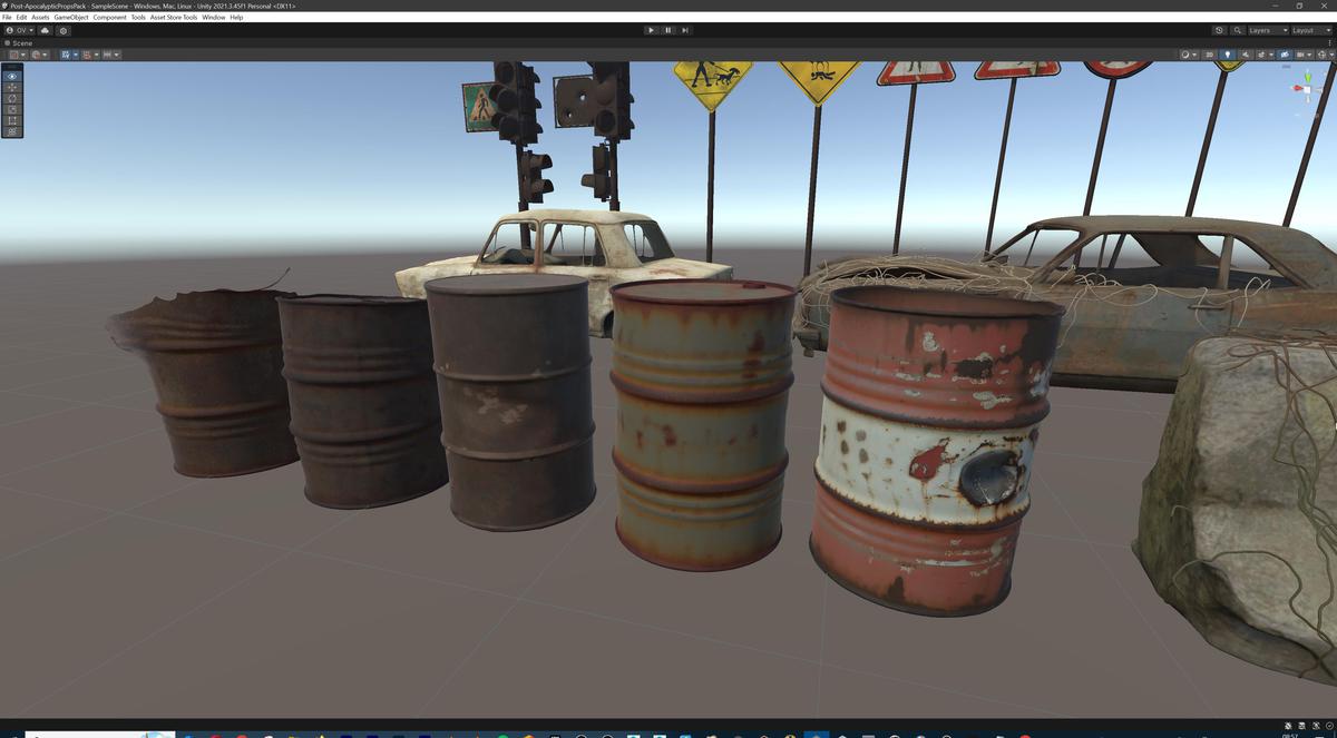 Post-Apocalyptic Survival Urban City Props and Road Signs Pack - 135 3d Models