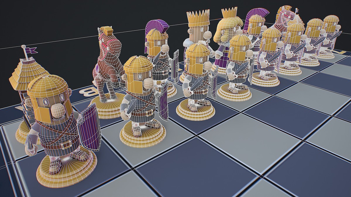 Chess game ready 3d model