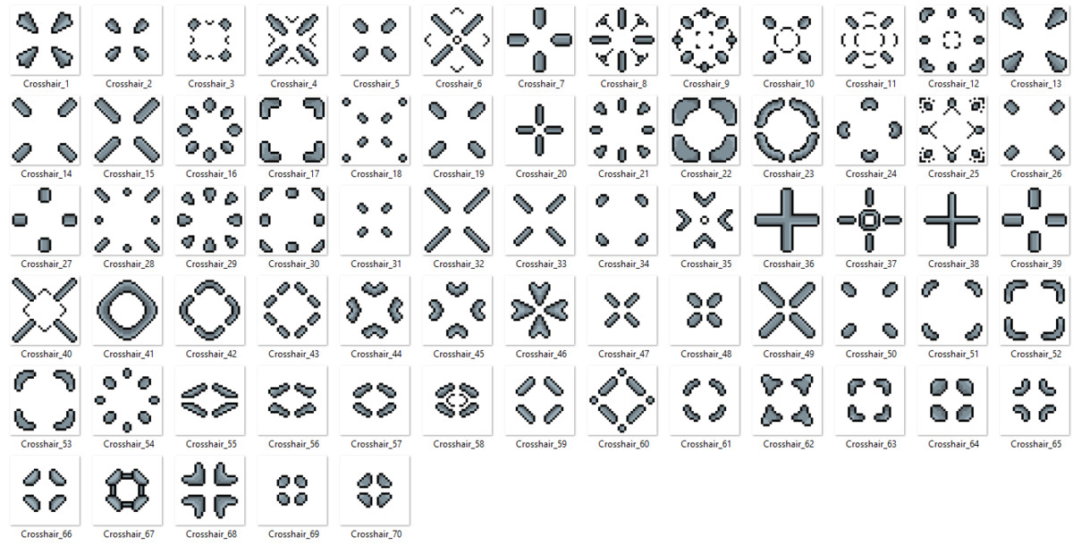 2D Pixel Art - 50 +Crosshairs with Additional Sci-Fi Art