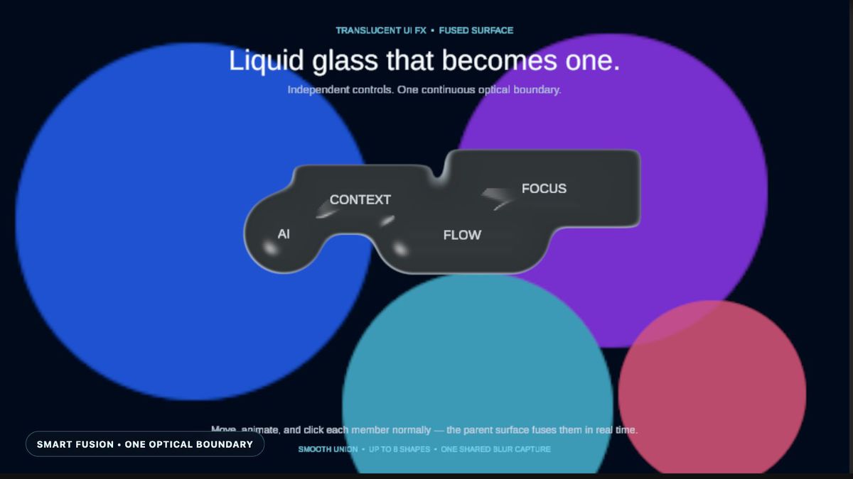 Translucent UI FX: Liquid Glass & Smart Fusion for URP