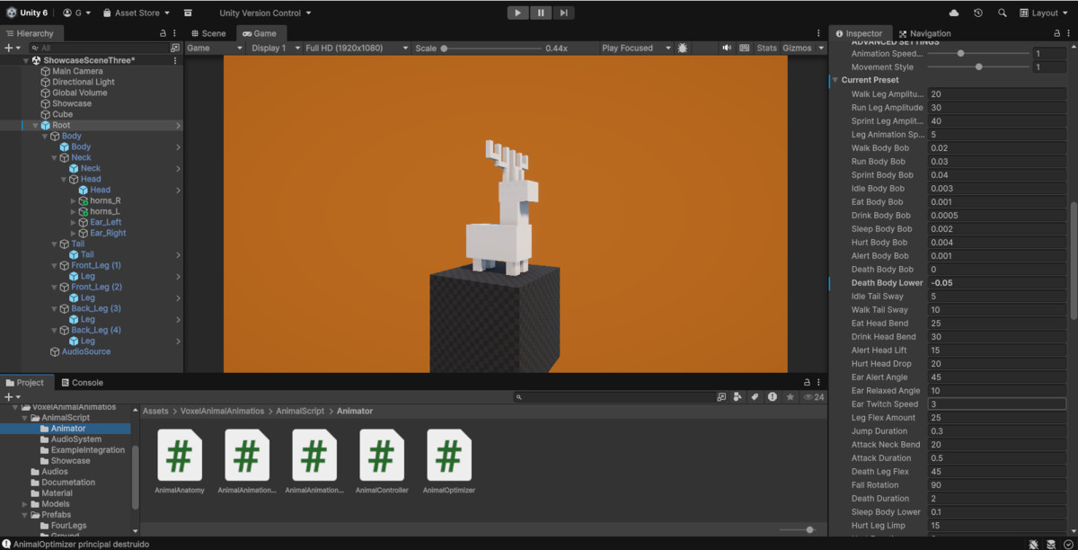 Voxel Quadruped Animator Framework