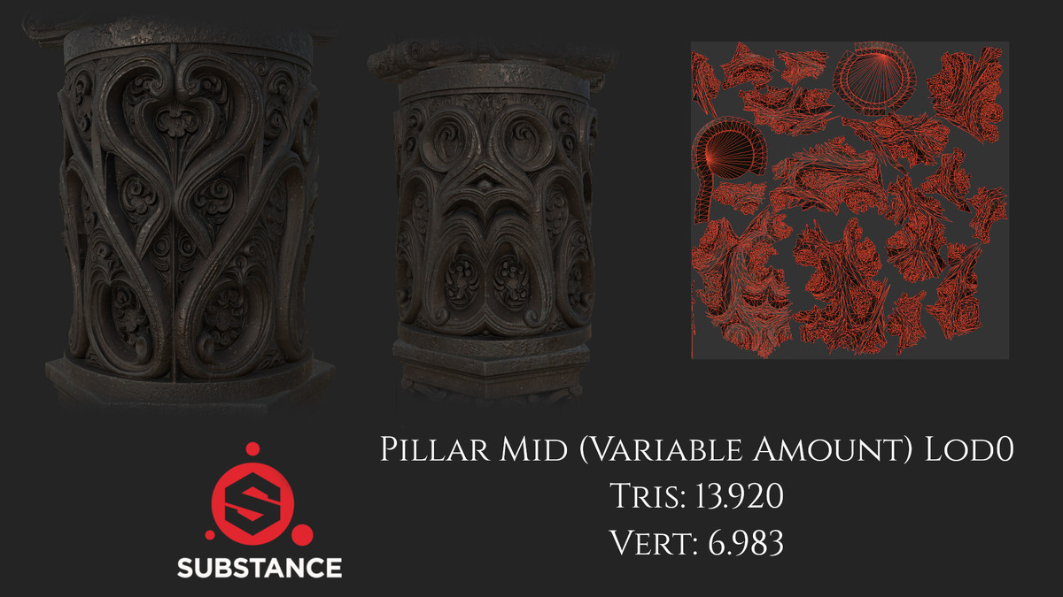 Massive Dark Fantasy Pillar / Column