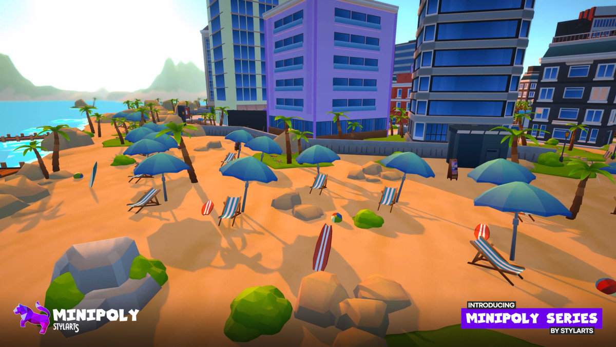 Minipoly Series - Modern Island City ( Stylized Lowpoly Environment )