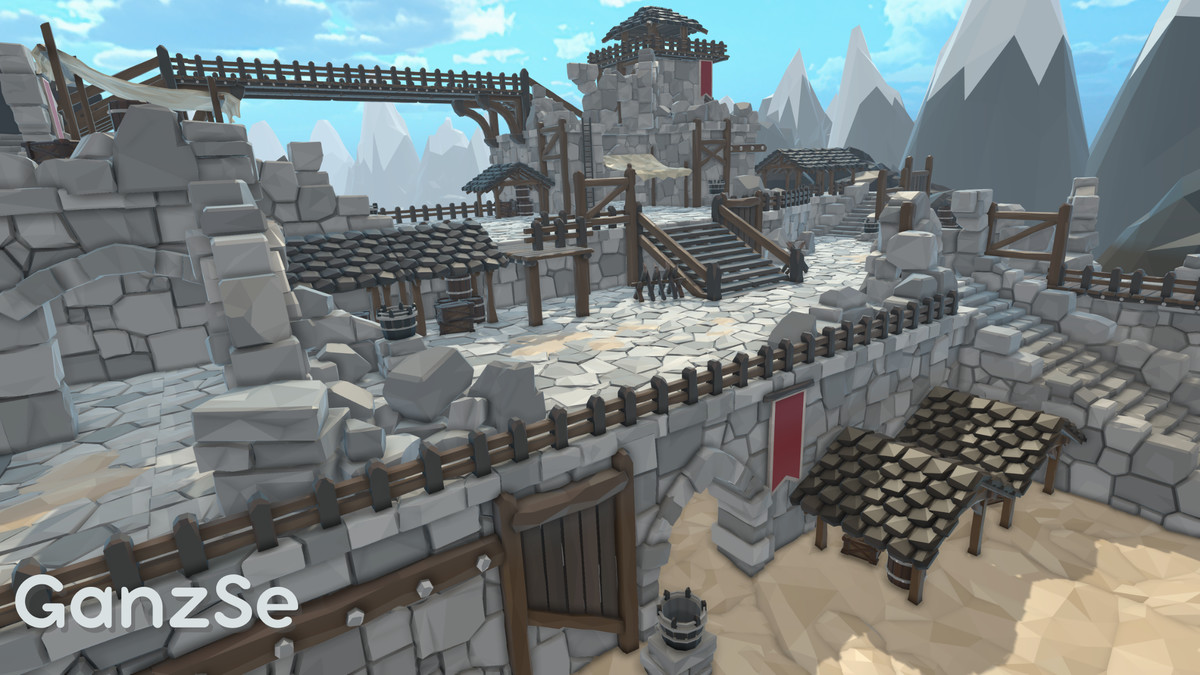 GanzSe Ruin Frontier Outpost - Modular Low Poly Environment