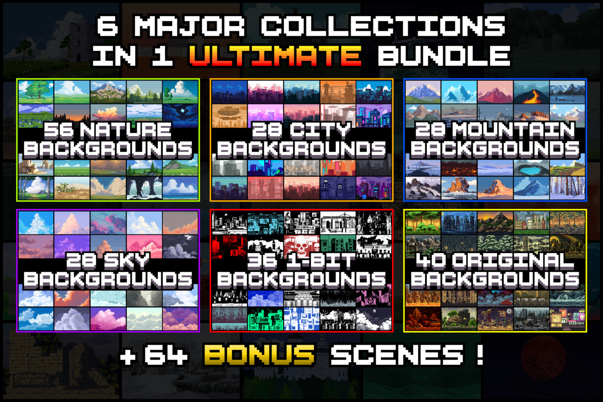 280 Ultimate Pixel Backgrounds Collection