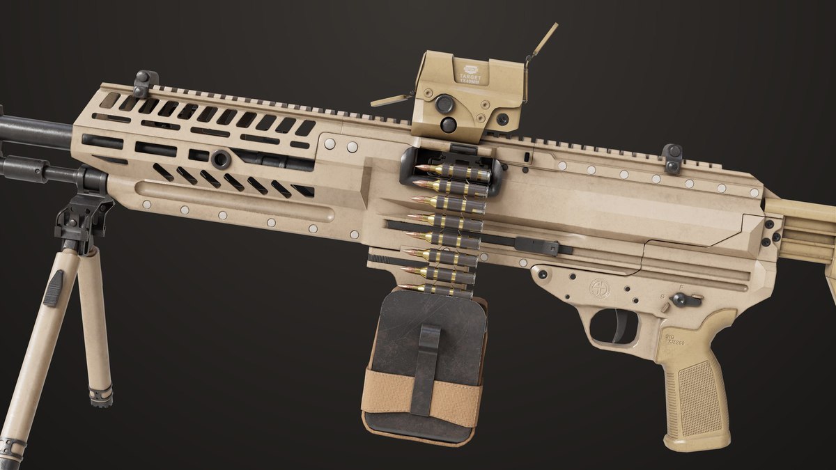 Machine Gun 14 Brown URP HDRP Textures