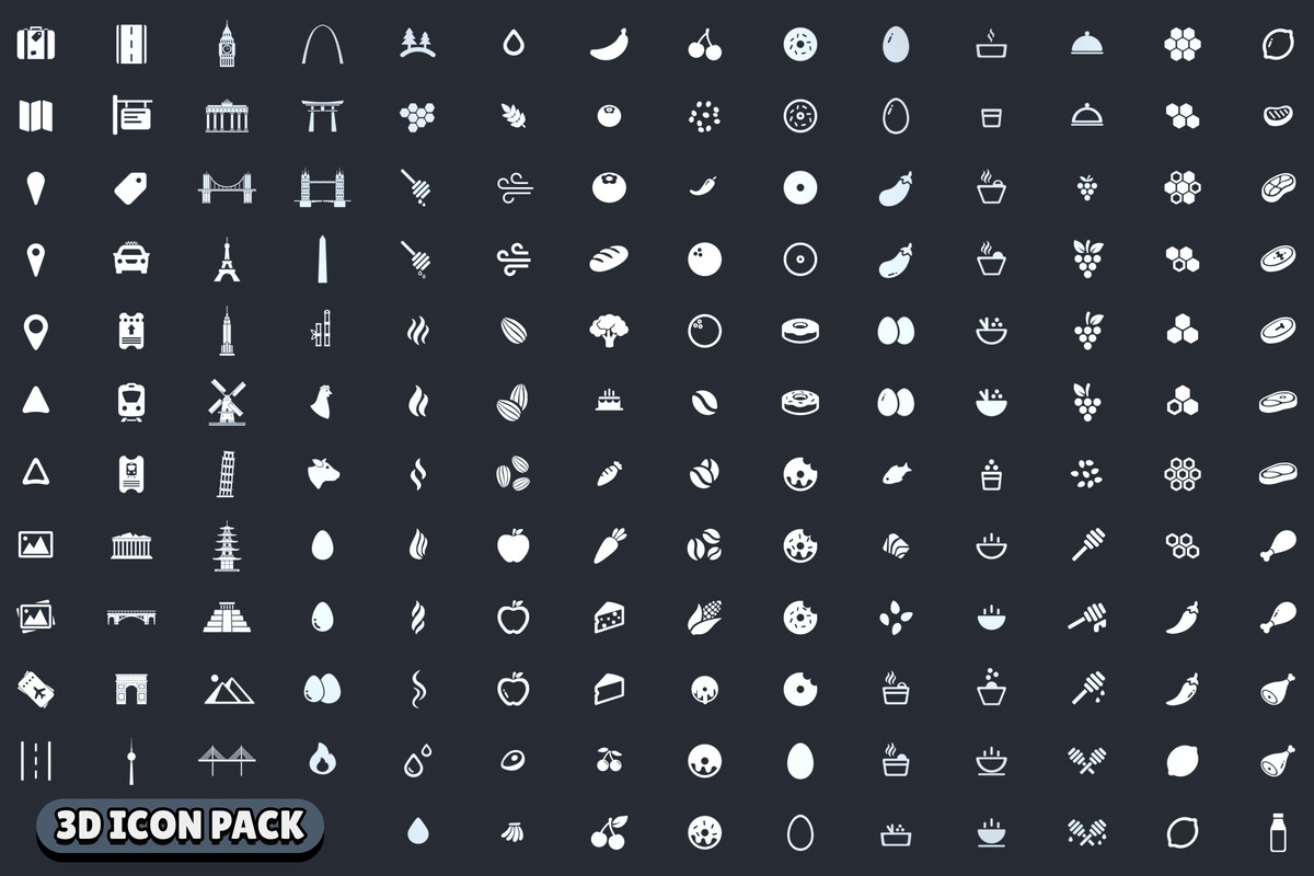 Low Poly 3D Icons - Pack