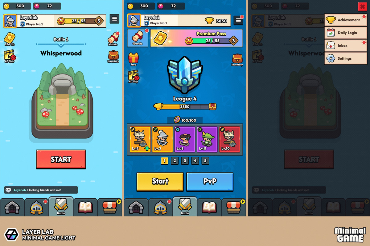 GUI Pro - Minimal Game Light(+PSD)
