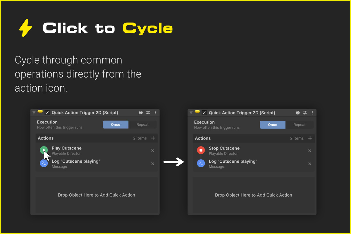 Quick Actions - Action Sequences in the Inspector