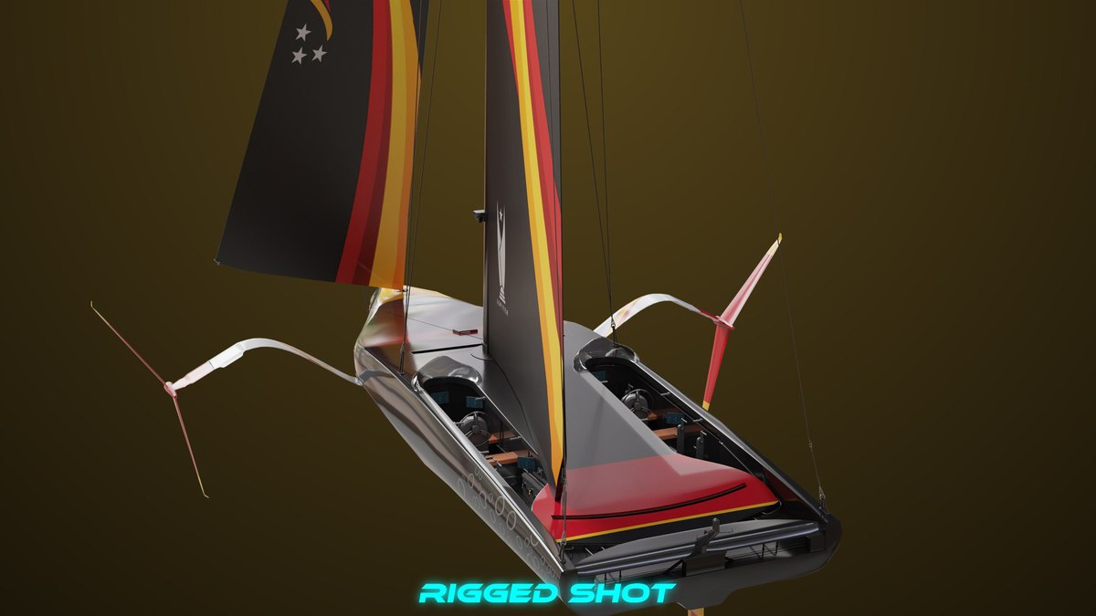 Yacht Hydrofoil Sailing Boat 01 Black URP HDRP Textures