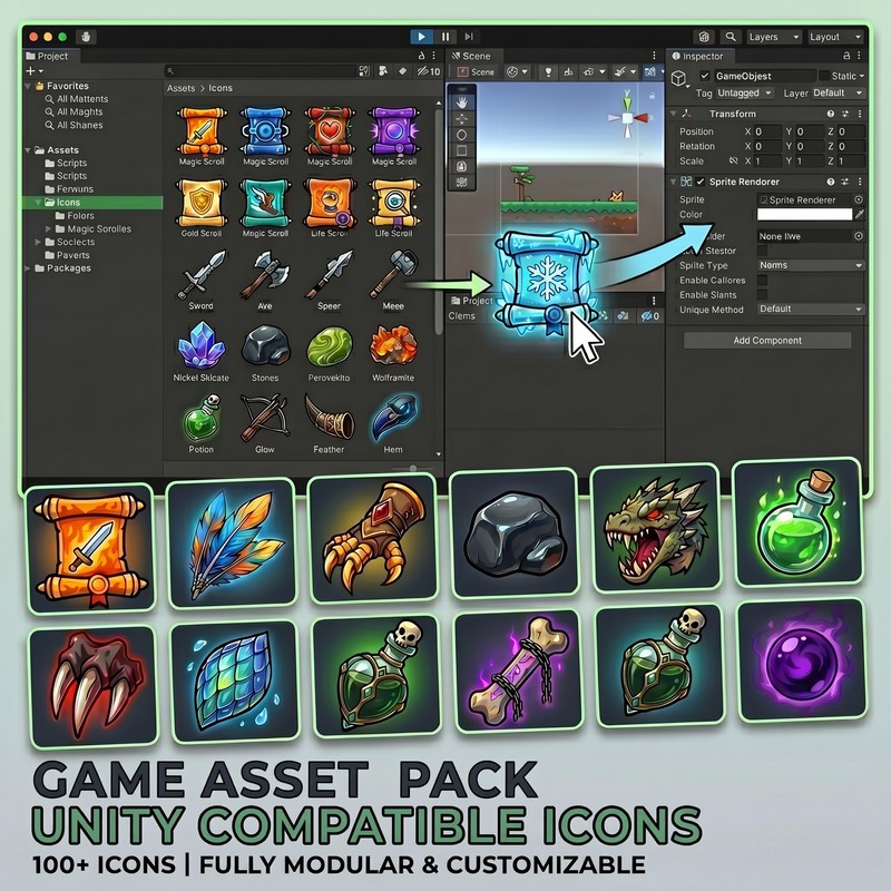 2D Fantasy RPG Material Icon Pack - 1000 Items
