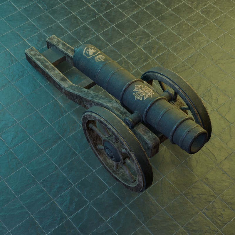 Historical Field Cannon Game Ready with LODs & PBR Textures