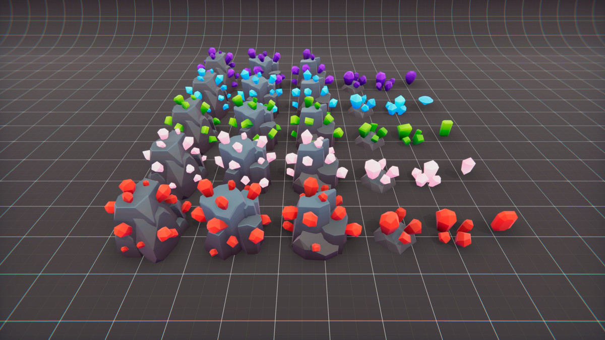 Stylized Mining Nodes - Modular Ores & Crystals Kit