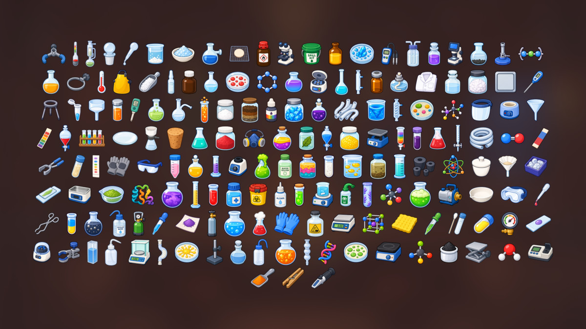 Chemistry Laboratory Science Research Biotechnology Icons Pack