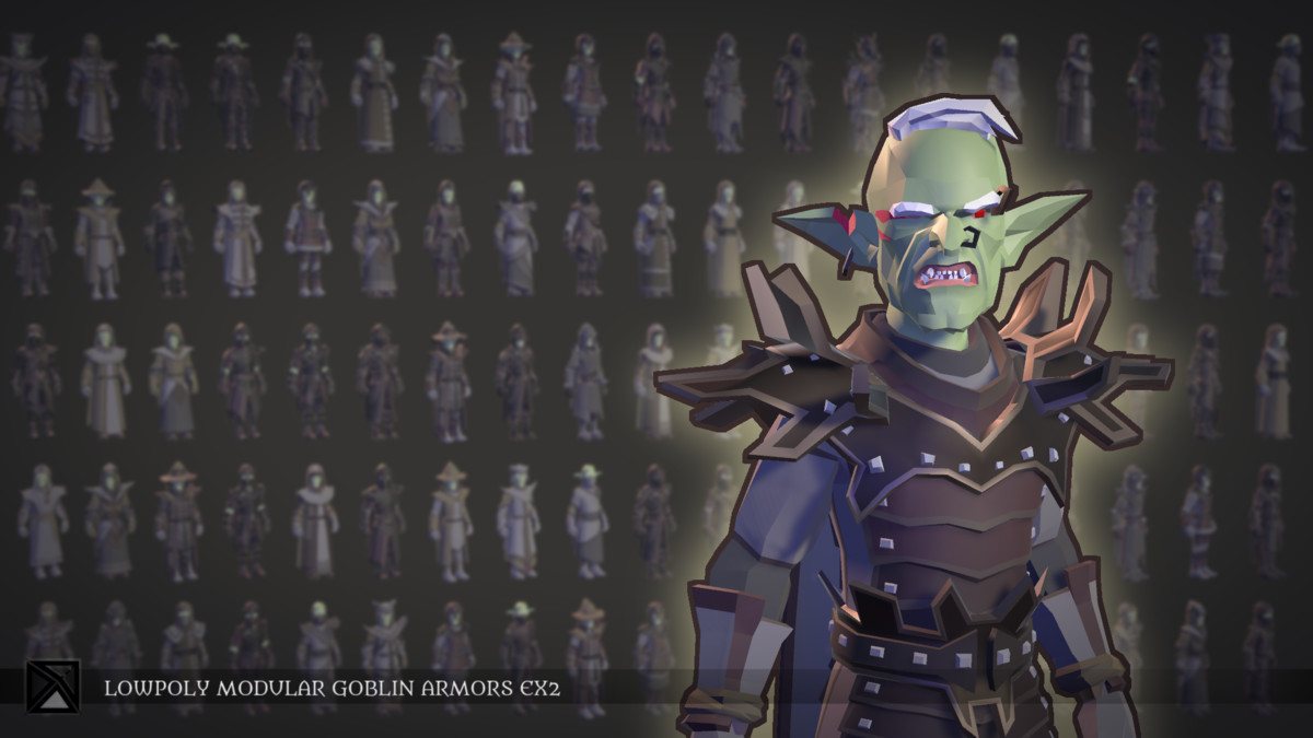 Low Poly Goblins Modular Armors Ex2 - LOWPOLY MEDIEVAL FANTASY SERIES