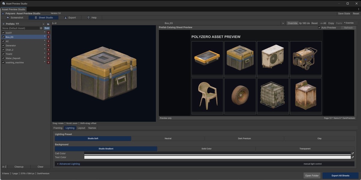Free - Asset Preview Studio