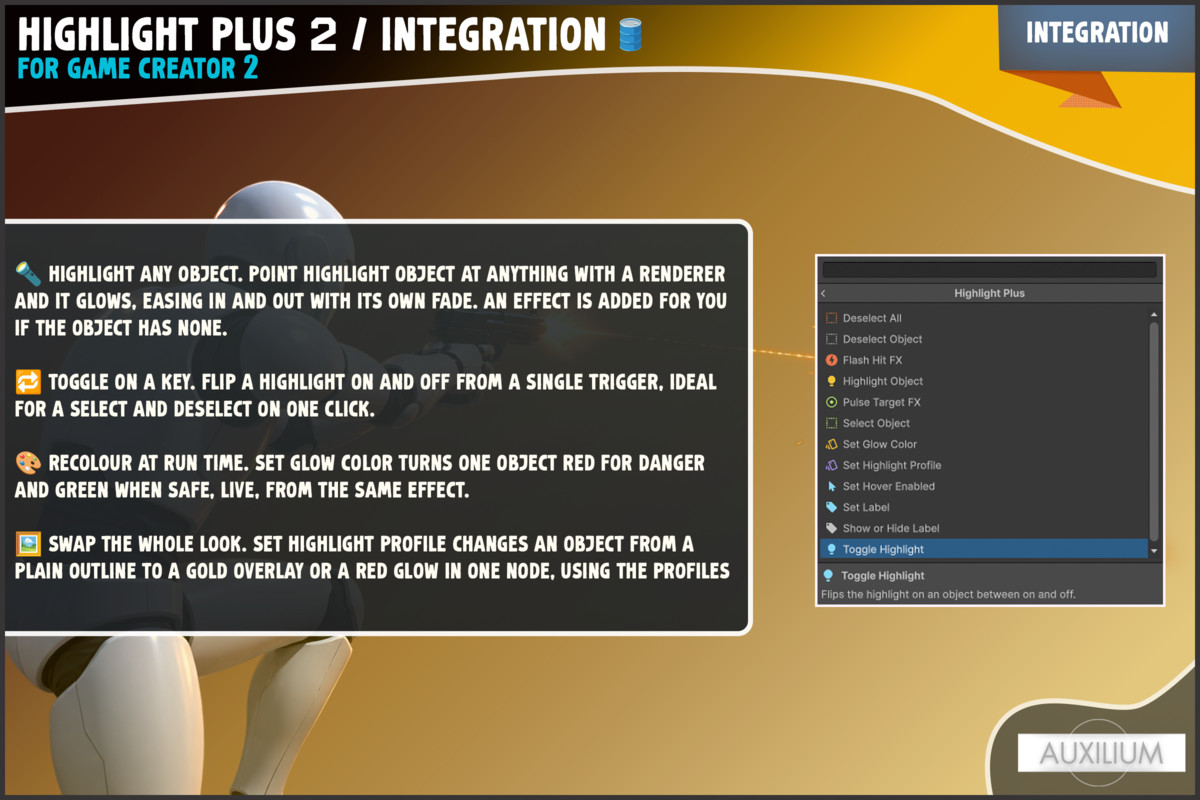 Highlight Plus 2 Integration for Game Creator 2