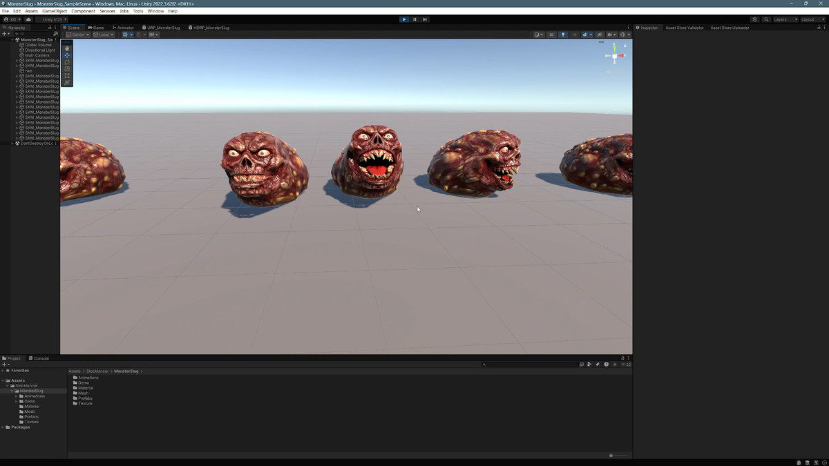 Monster Slug, a slimy creature for horror games. animated character with 2 skins