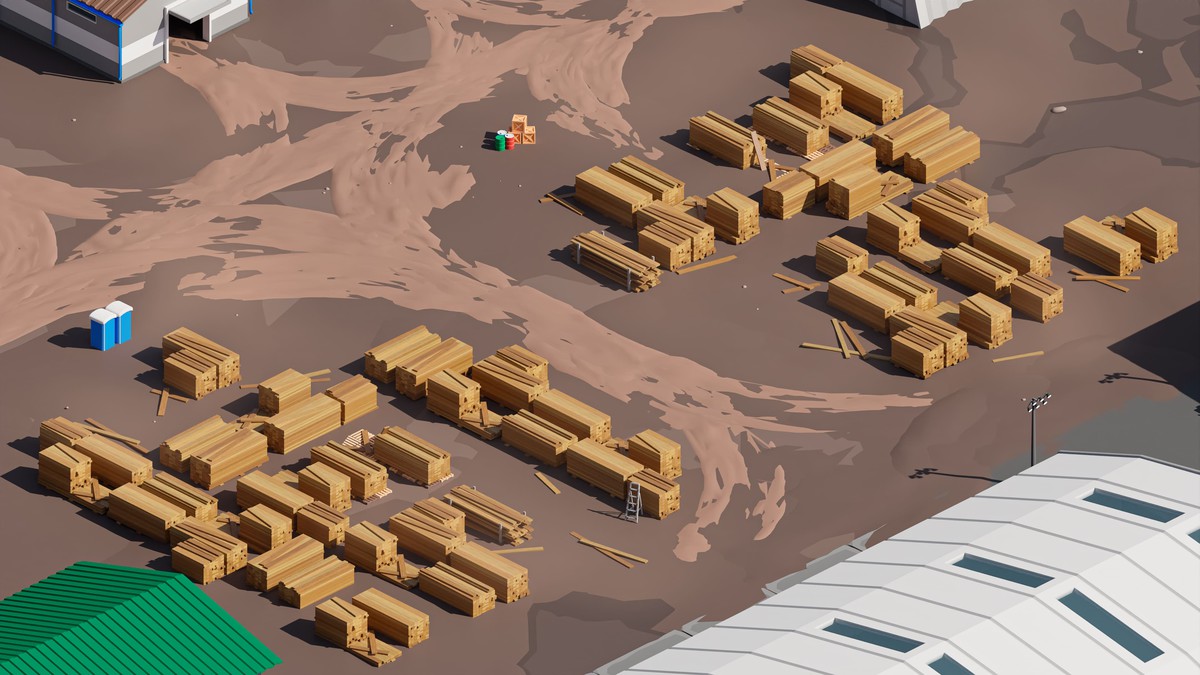 Logging Facility - Low Poly 3D Models Pack