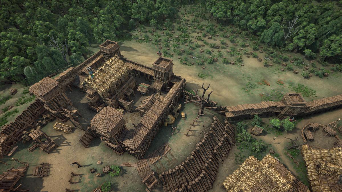 Stylized fantasy pagan village