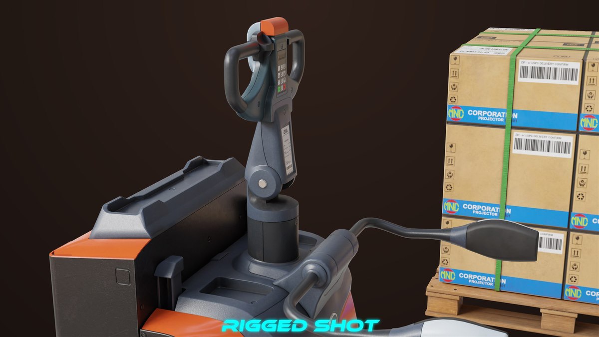 Forklift with Pallet 01 Orange URP HDRP Textures