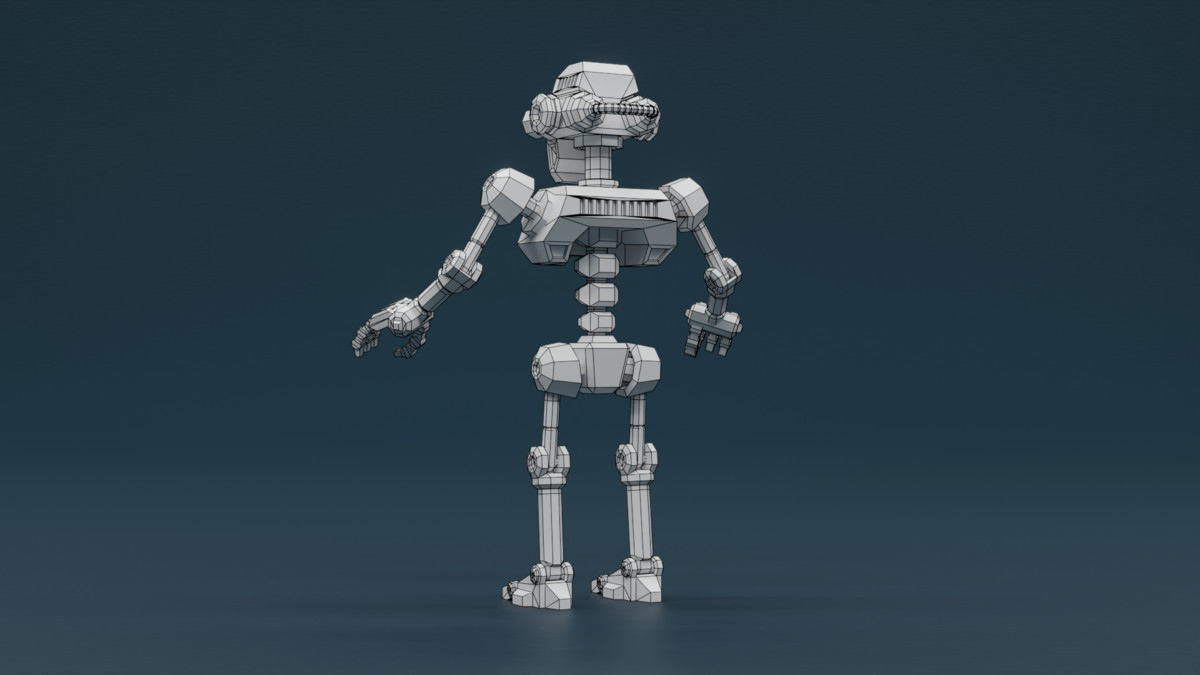 Sci-Fi Robot X-26.1 low-poly stylized