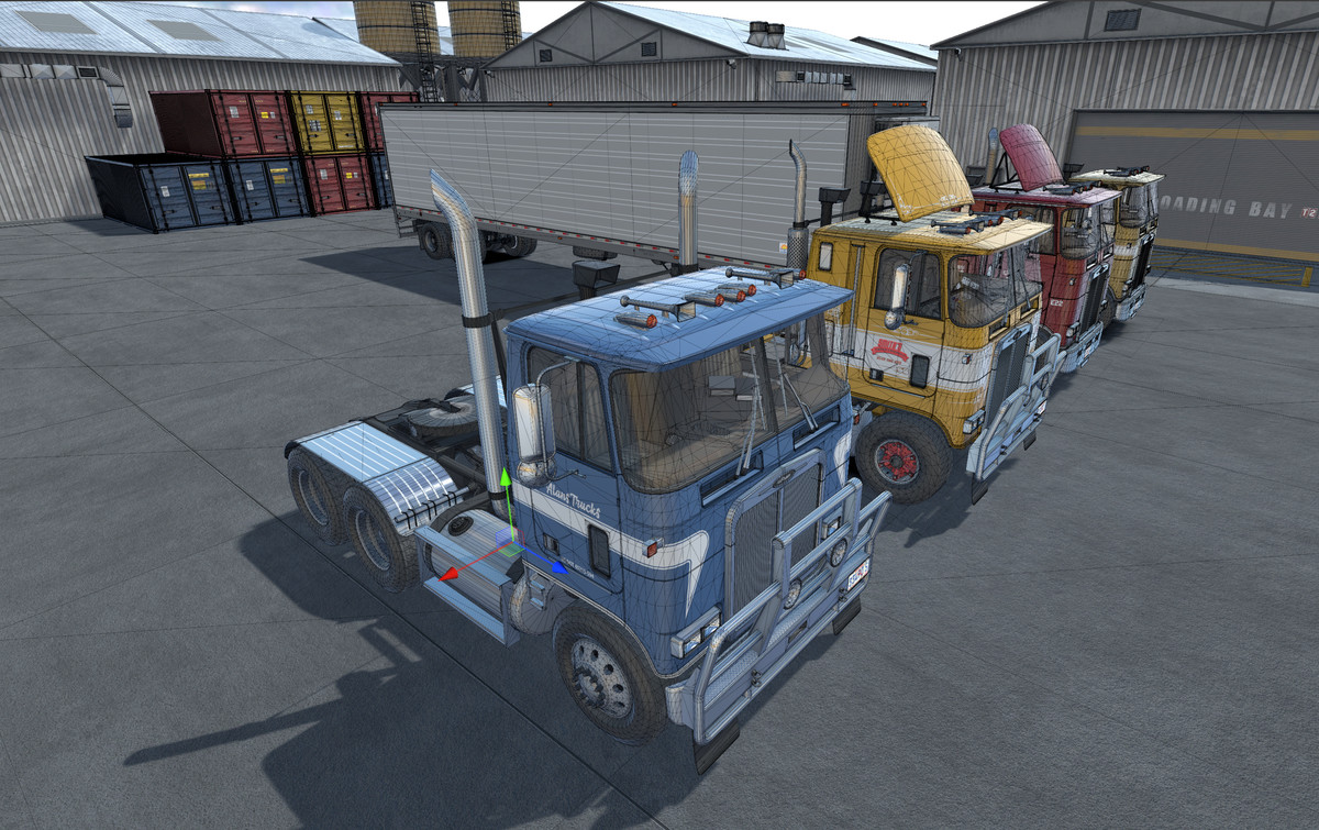 80s cabover with refrigerated trailer