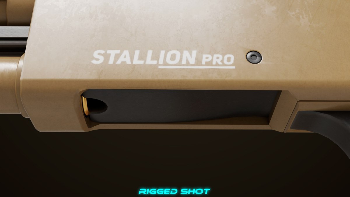 Small Shotgun 02 Black and Sandle Single Mat URP HDRP Textures