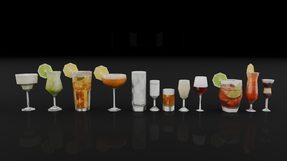 PSX Bar Drinks & Cocktails Pack – 64 Props