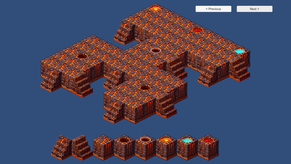 2D Isometric Modular Tileset – Grass & Lava