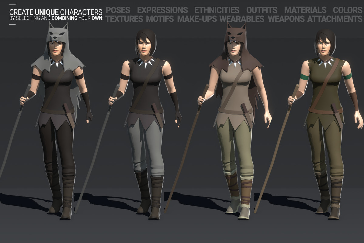 Polyquest Heroes: Warrior I Huntress