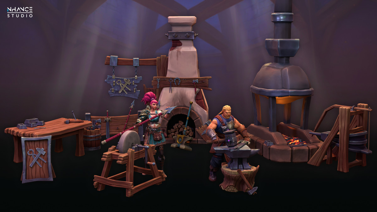 Stylized Blacksmith’s Forge: NPCs & Props Pack