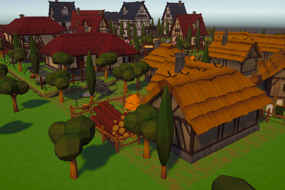 Low Poly Modular Medieval Village Constructor