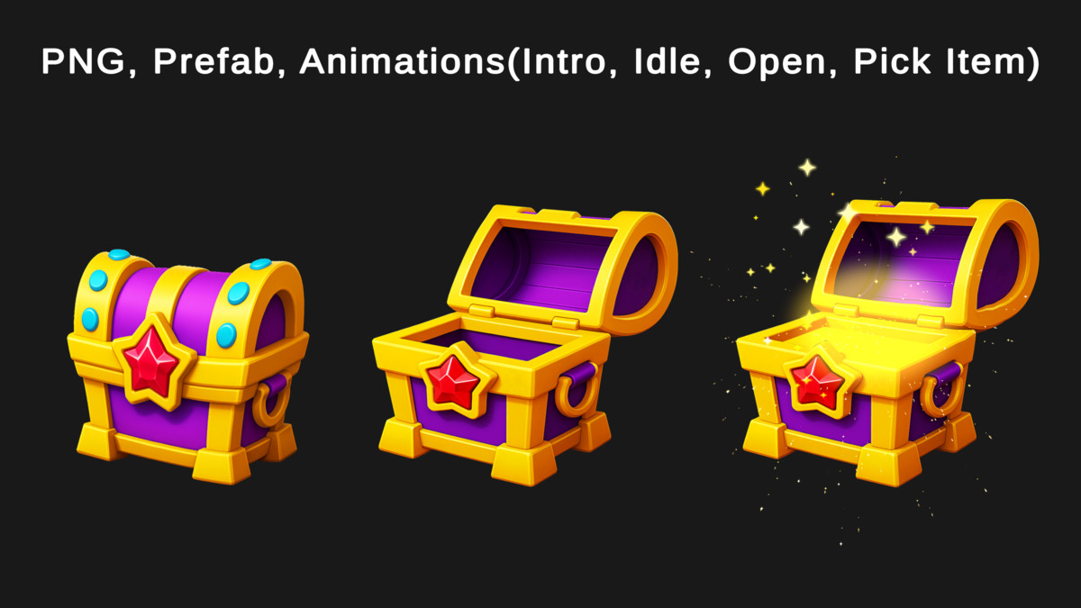 Stylized 2D Chests Pack – Animated Collection (10 Variants)