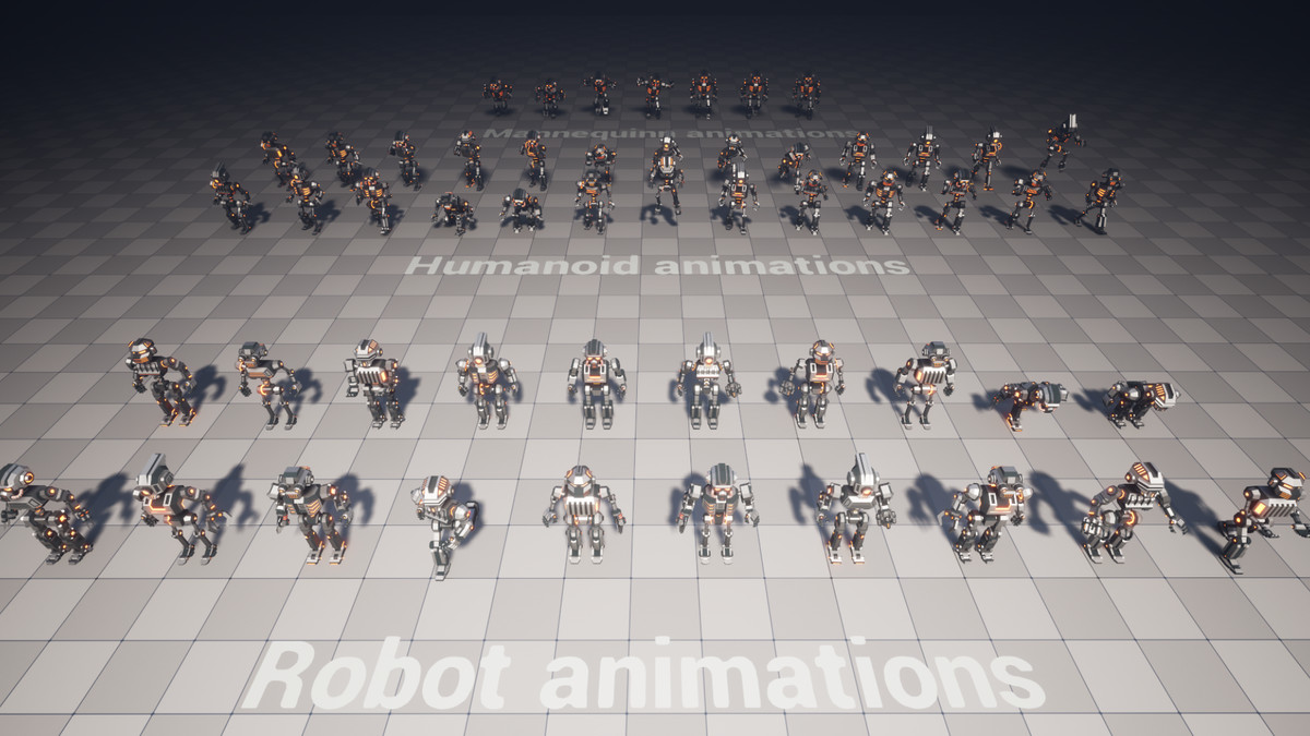 Modular Sci-Fi Robot Low-poly Stylized