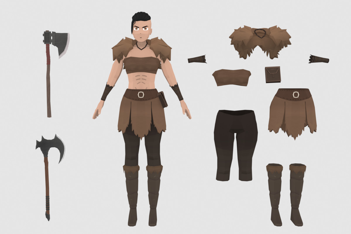 Stylized Barbarian Warrior Pack - Animated Characters (Male & Female)
