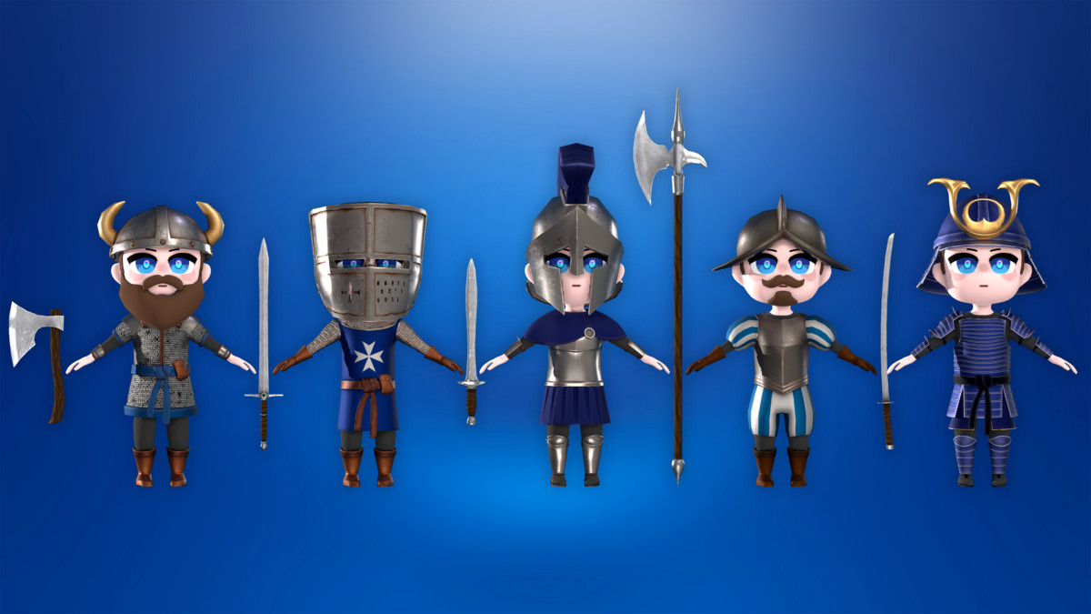 Stylized Warriors - Modular Low-Poly 3D Characters
