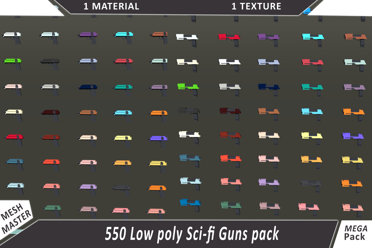 550 Low Poly Sci-Fi Guns – Ultimate Weapon Pack